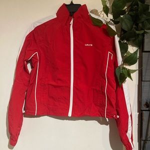 Women’s Levis Taslan Coach Red Track Lightweight Jacket Size Small